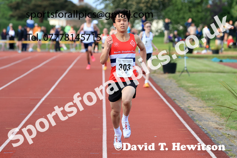 Jimmy Hedley 800 metres, 2026 NEGP 2, Monkton Stadium, Wednesday, May 27th. Photo: David T. Hewitson/Sports for All Pics